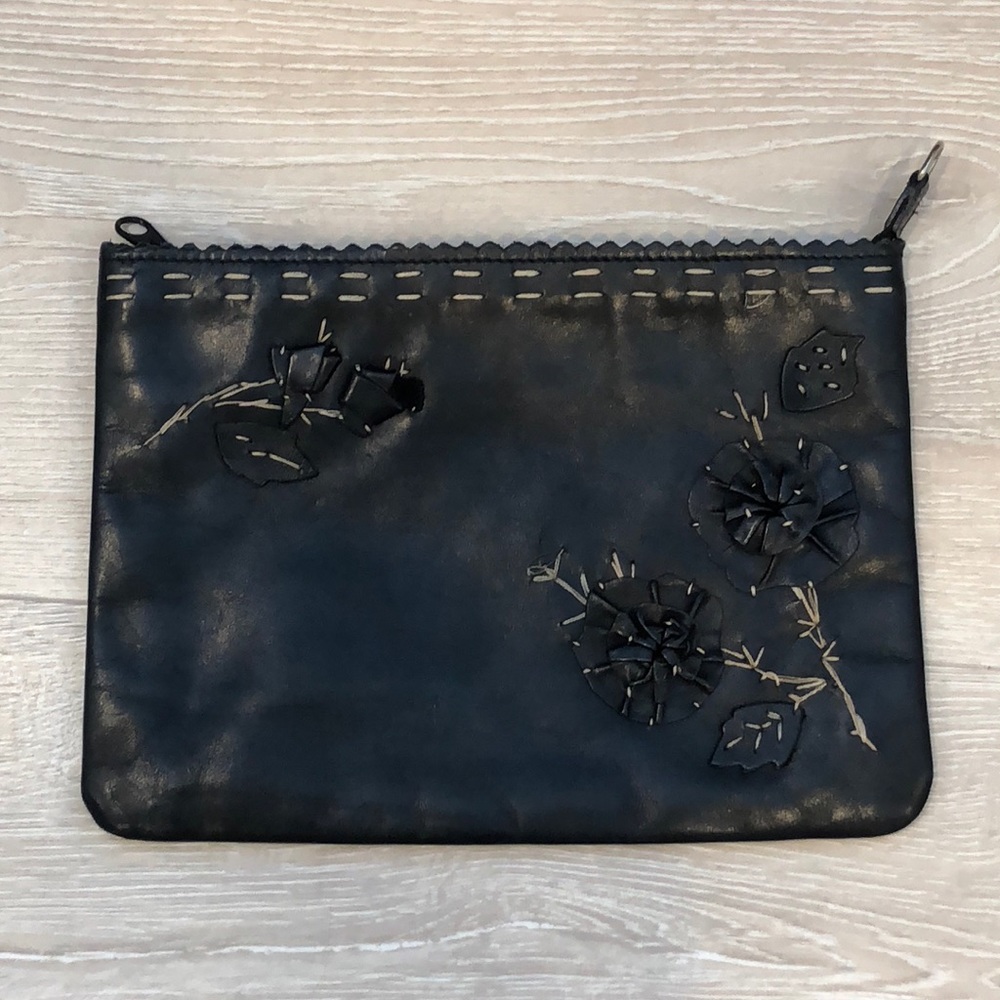 BCBG leather clutch